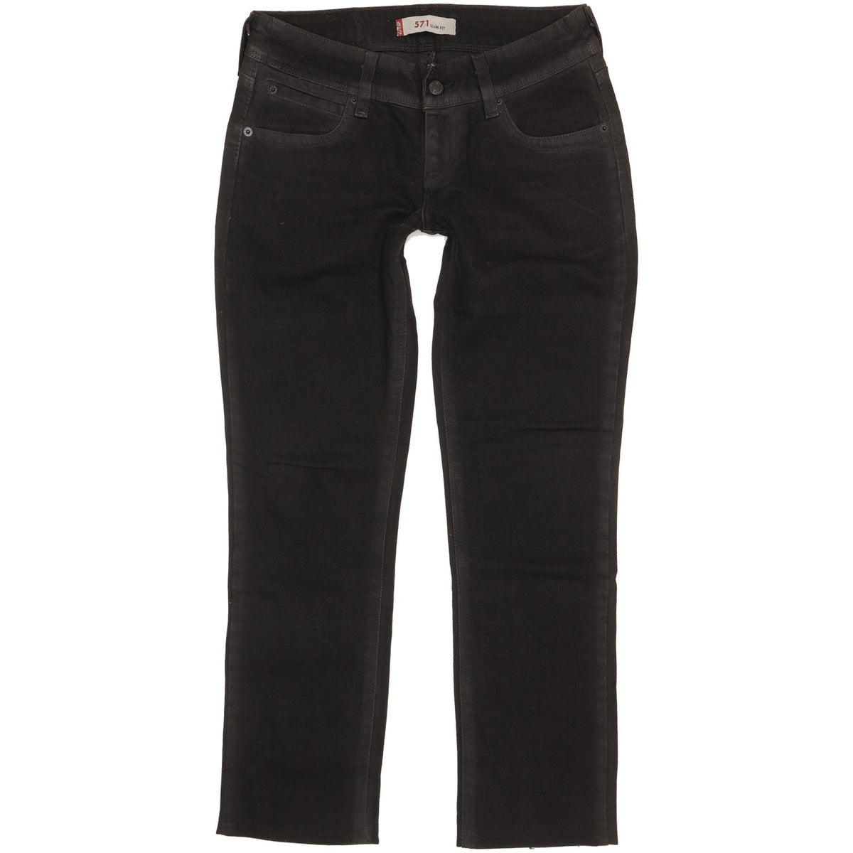 Levi's 571 Men Black Straight Slim Stretch Jeans W29 L28
