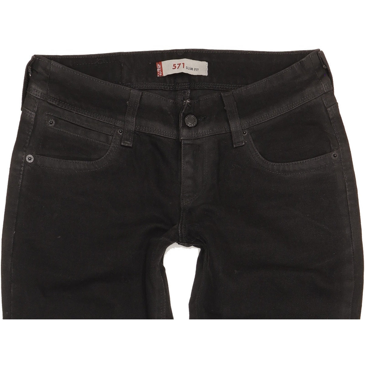Levi's 571 Men Black Straight Slim Stretch Jeans W29 L28