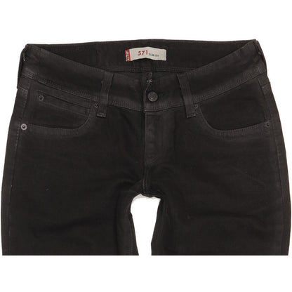 Levi's 571 Men Black Straight Slim Stretch Jeans W29 L28