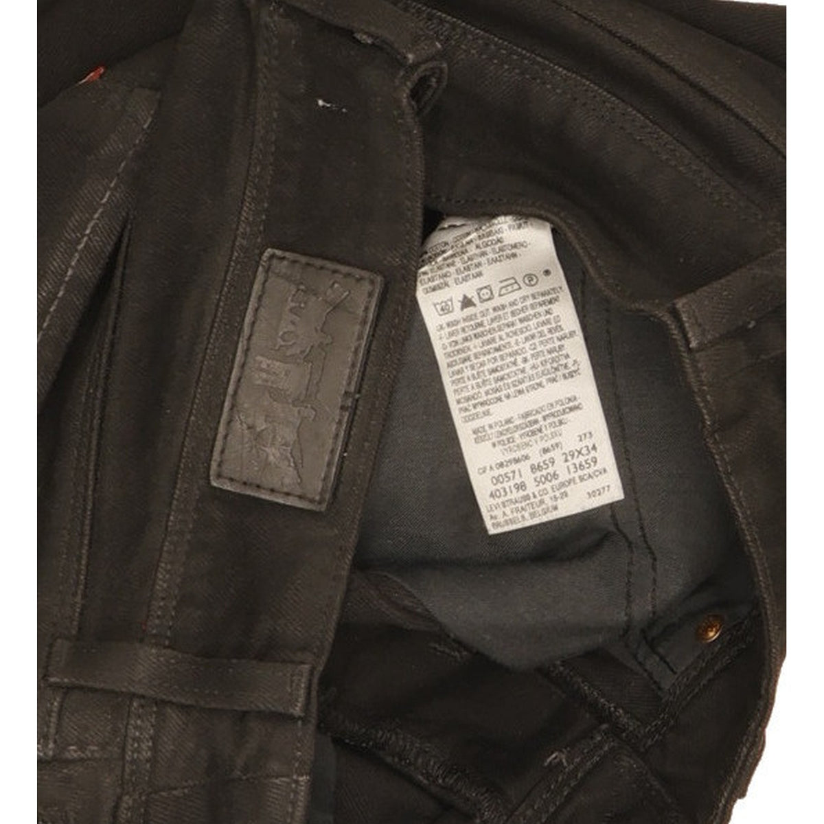 Levi's 571 Men Black Straight Slim Stretch Jeans W29 L28