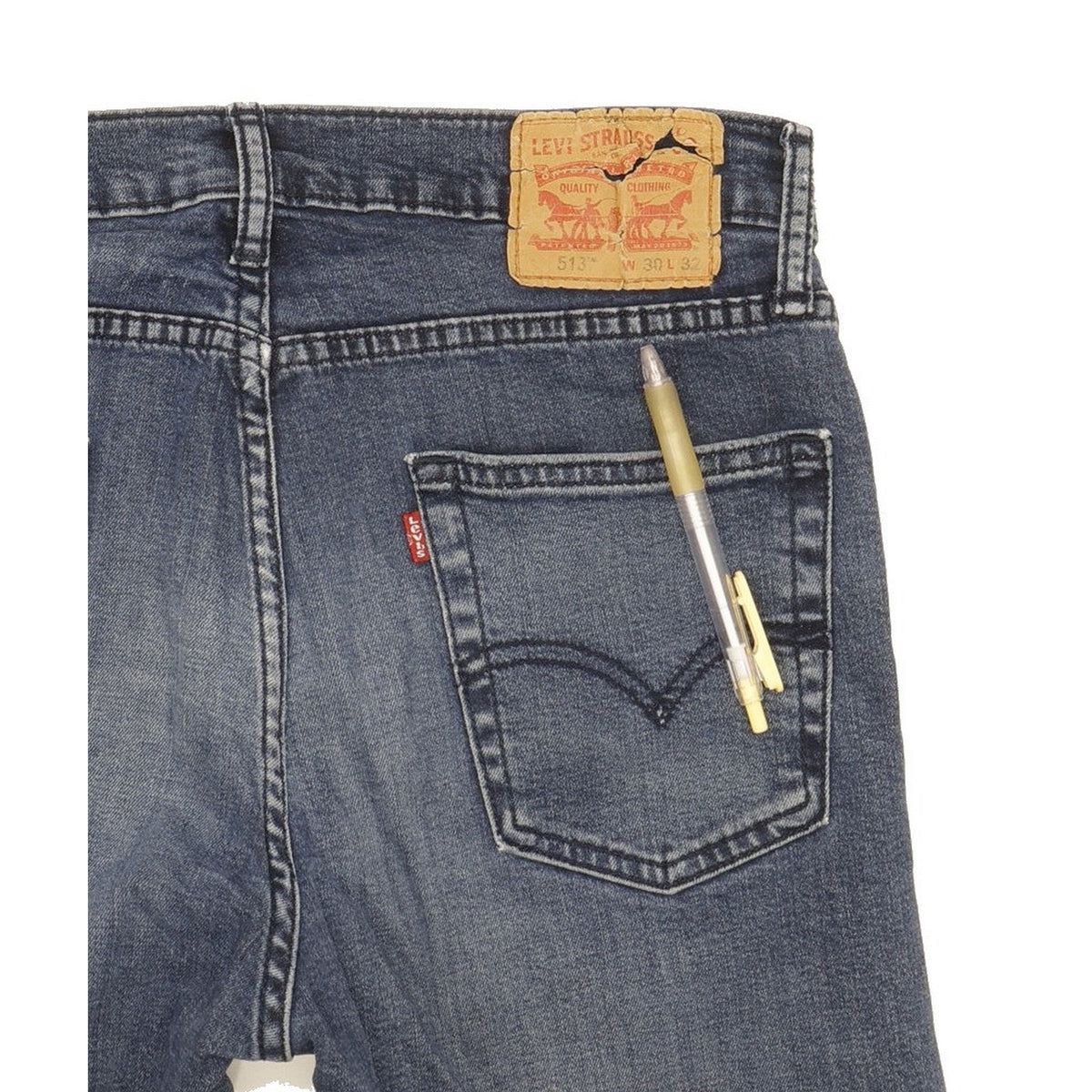 Levi's 513 Men Blue Straight Slim Stretch Jeans W30 L31