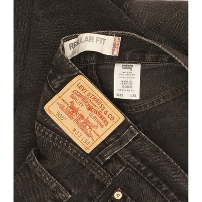 Levi's 505 Men Black Straight Regular Jeans W33 L27
