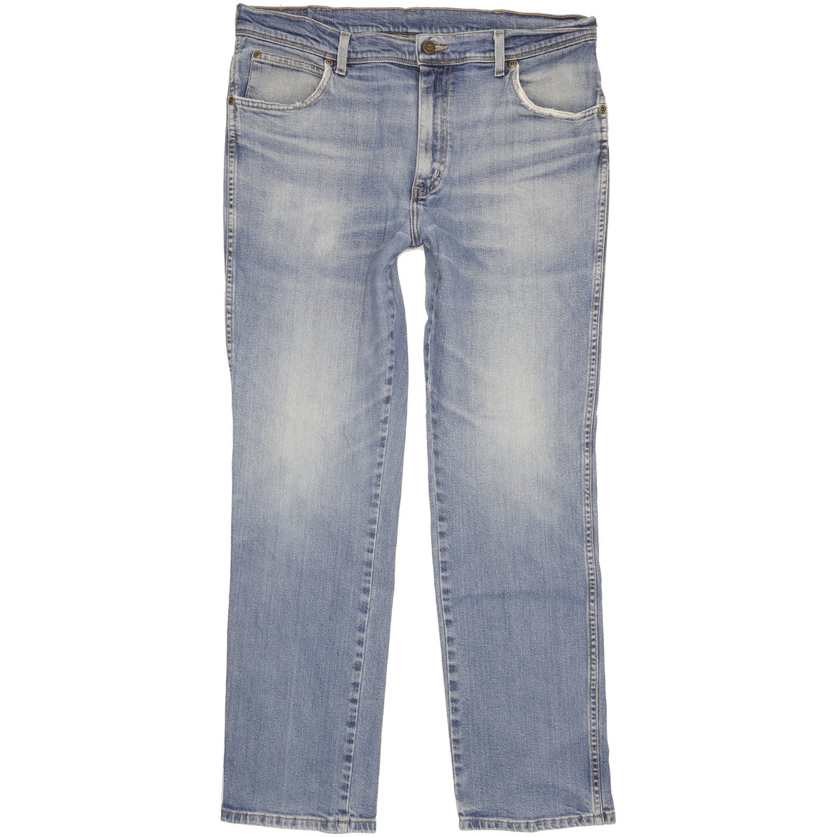Wrangler Durable Quality Men Blue Straight Regular Stretch Jeans W38 L32