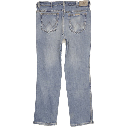 Wrangler Durable Quality Men Blue Straight Regular Stretch Jeans W38 L32