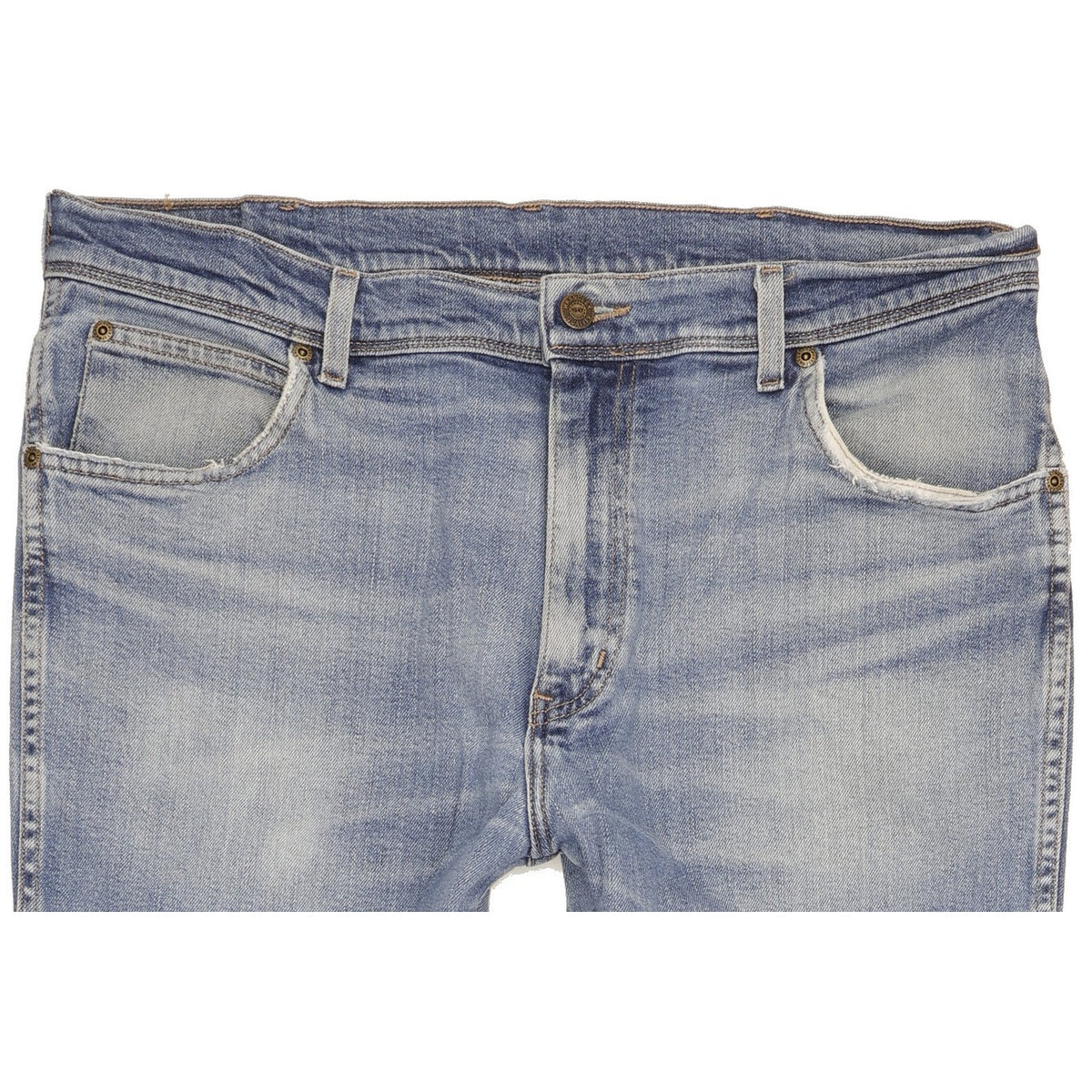Wrangler Durable Quality Men Blue Straight Regular Stretch Jeans W38 L32