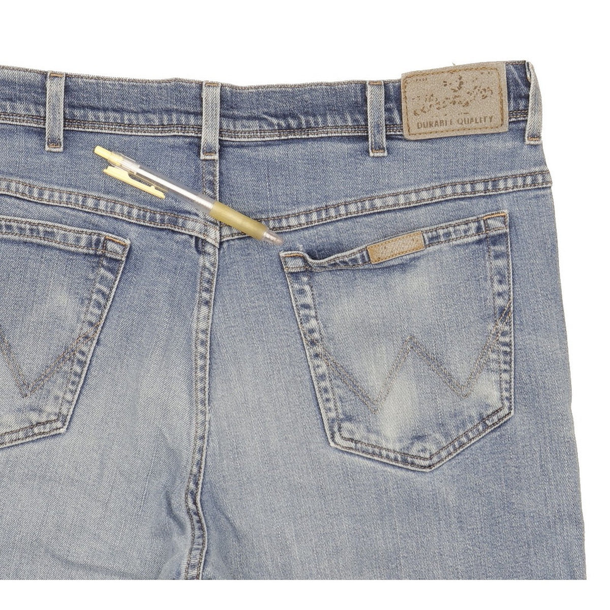 Wrangler Durable Quality Men Blue Straight Regular Stretch Jeans W38 L32