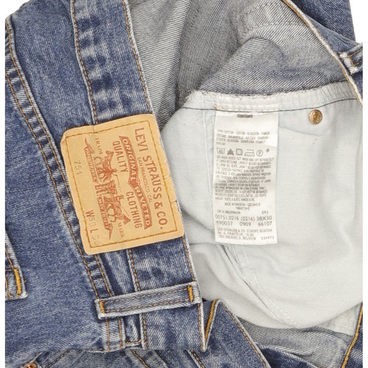 Levi's 751 Men Blue Straight Regular Jeans W38 L30