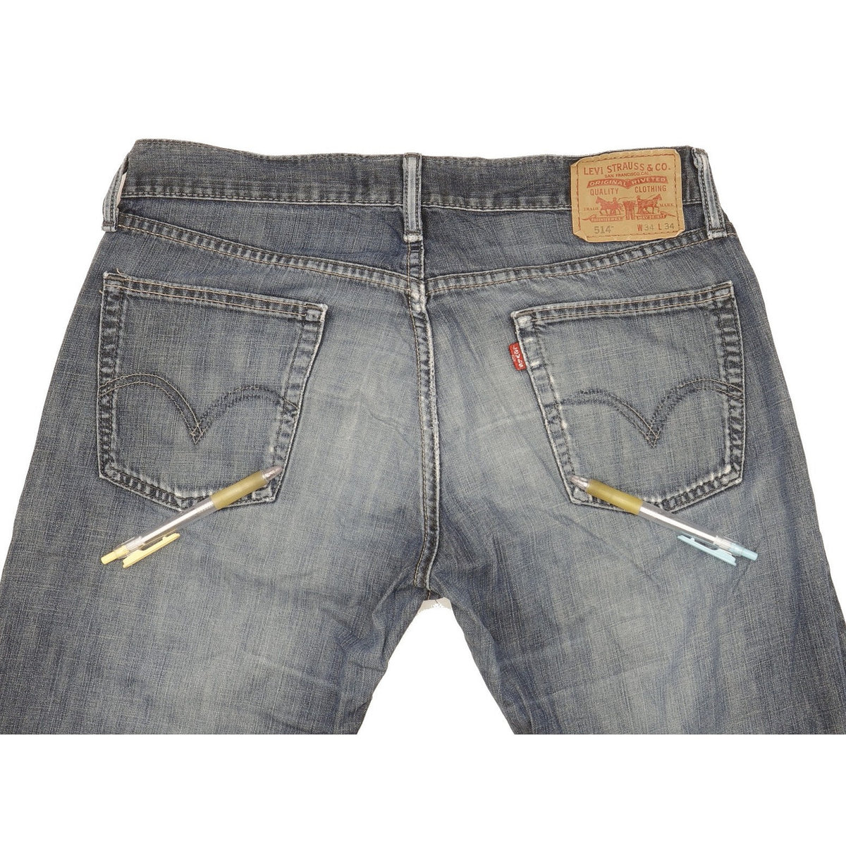 Levi's 514 Men Blue Straight Slim Jeans W34 L34