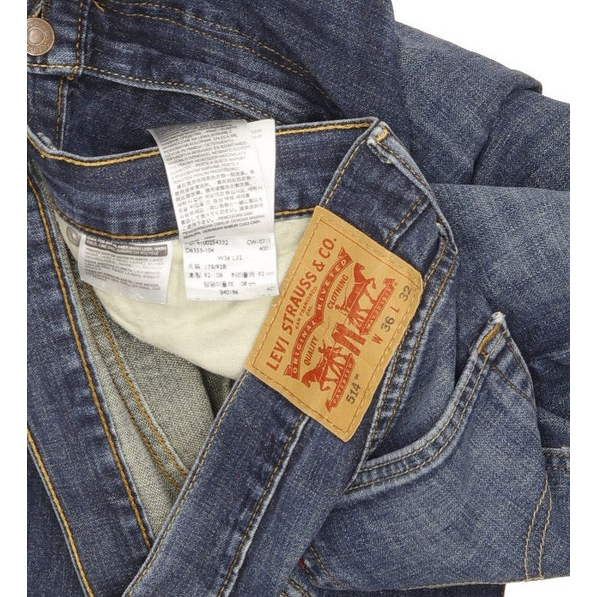 Levi's 514 Men Blue Straight Slim Jeans W36 L32