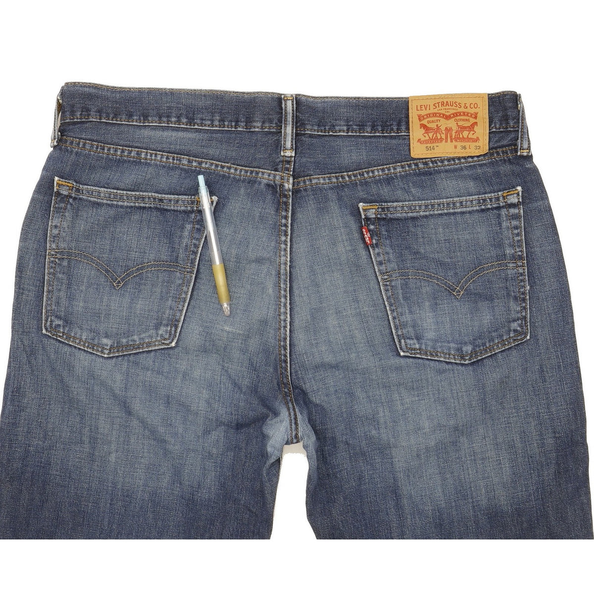 Levi's 514 Men Blue Straight Slim Jeans W36 L32