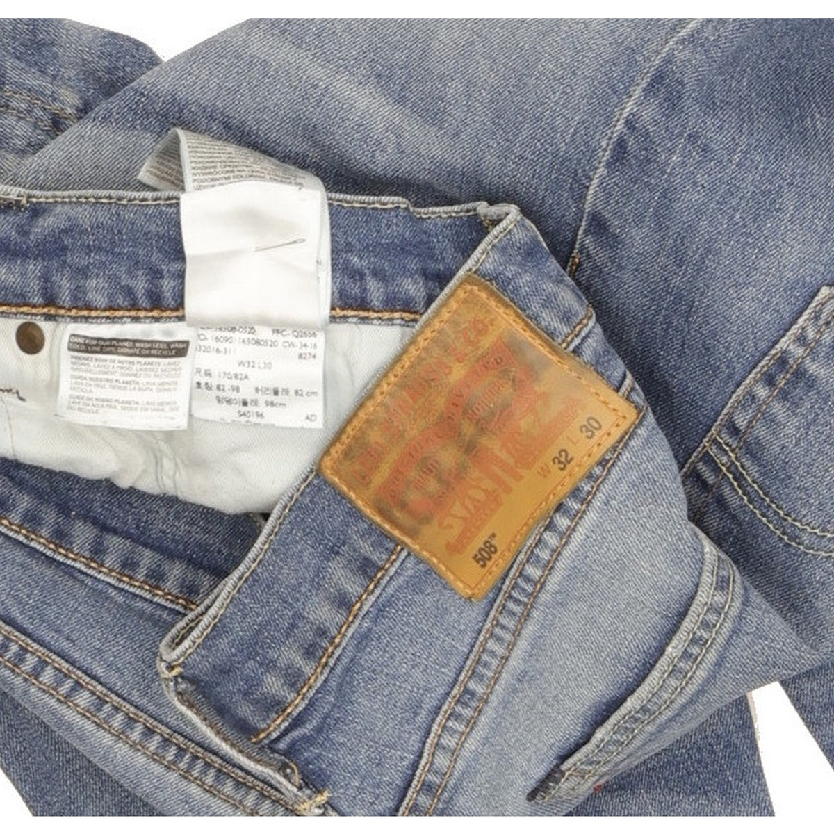 Levi's 508 Men Blue Straight Regular Stretch Jeans W32 L30