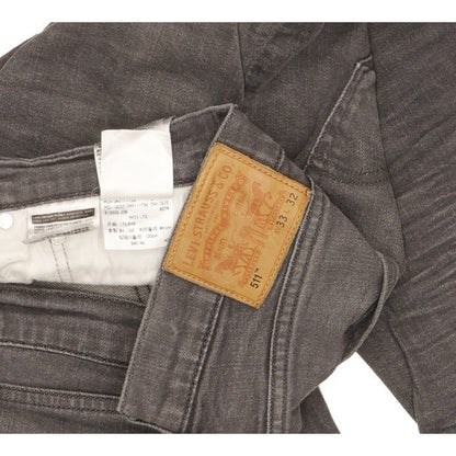 Levi's 511 Men Grey Straight Slim Stretch Jeans W33 L32