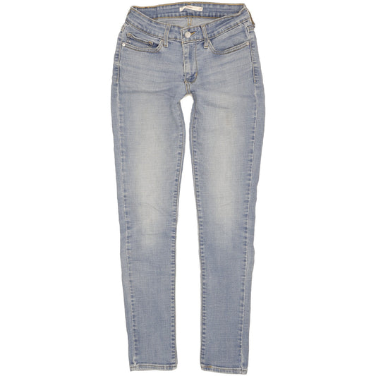 Levi's 711 Women Blue Skinny Slim Stretch Jeans W27 L30