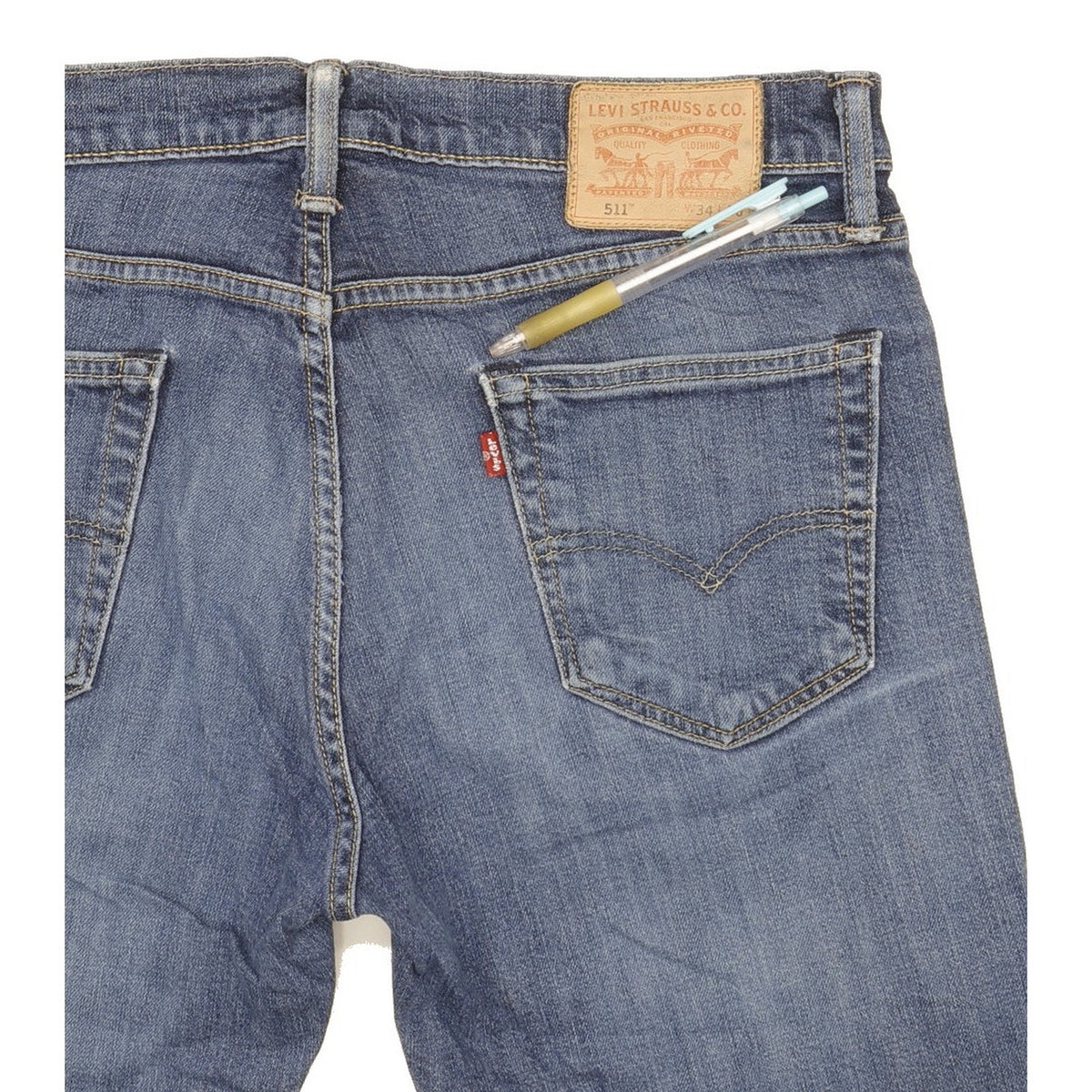 Levi's 511 Men Blue Straight Slim Stretch Jeans W34 L35