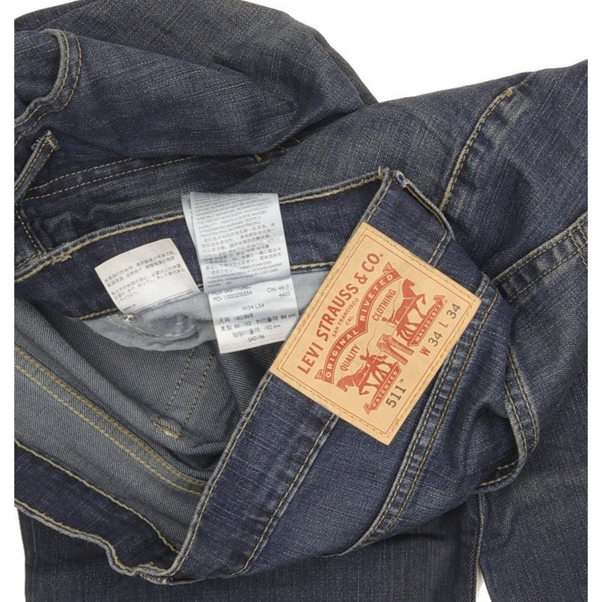 Levi's 511 Men Blue Straight Slim Stretch Jeans W34 L31