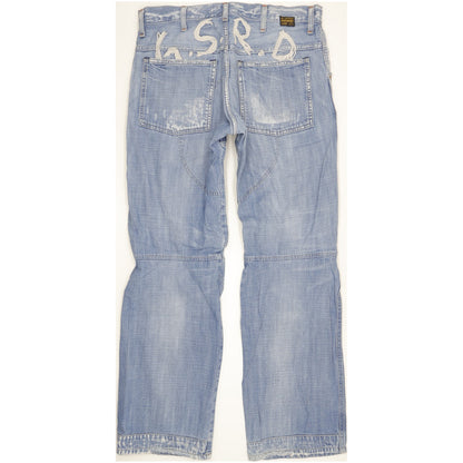 G-Star Elwood Crash Men Blue Straight Regular Jeans W33 L33