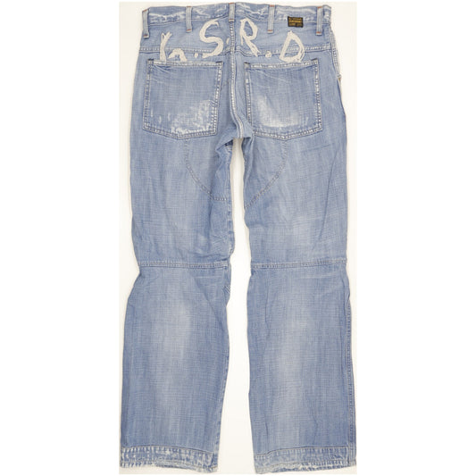 G-Star Elwood Crash Men Blue Straight Regular Jeans W33 L33