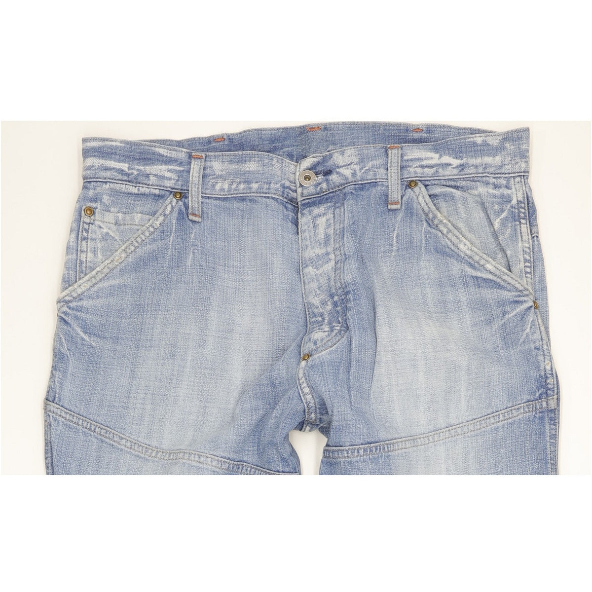 G-Star Elwood Crash Men Blue Straight Regular Jeans W33 L33