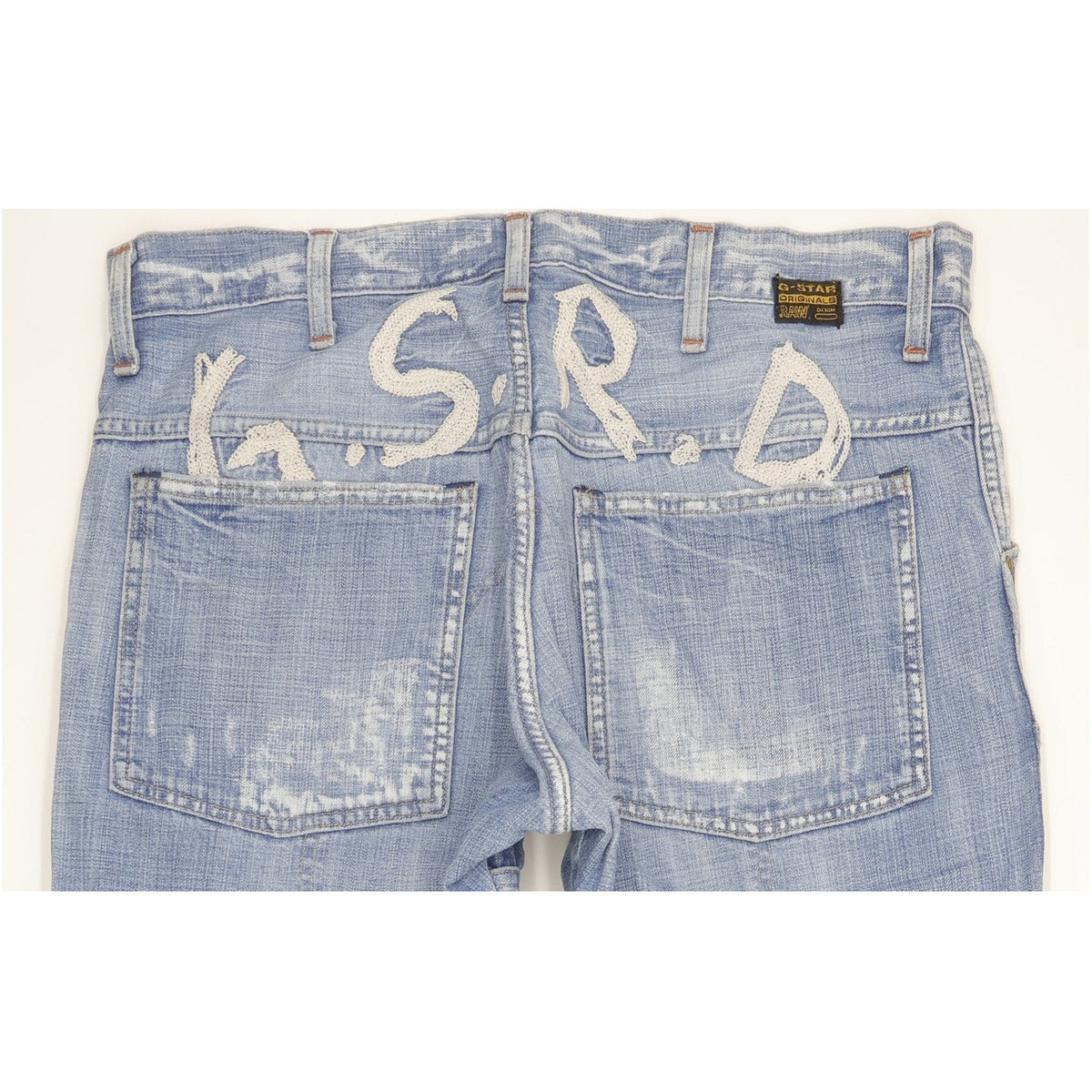 G-Star Elwood Crash Men Blue Straight Regular Jeans W33 L33