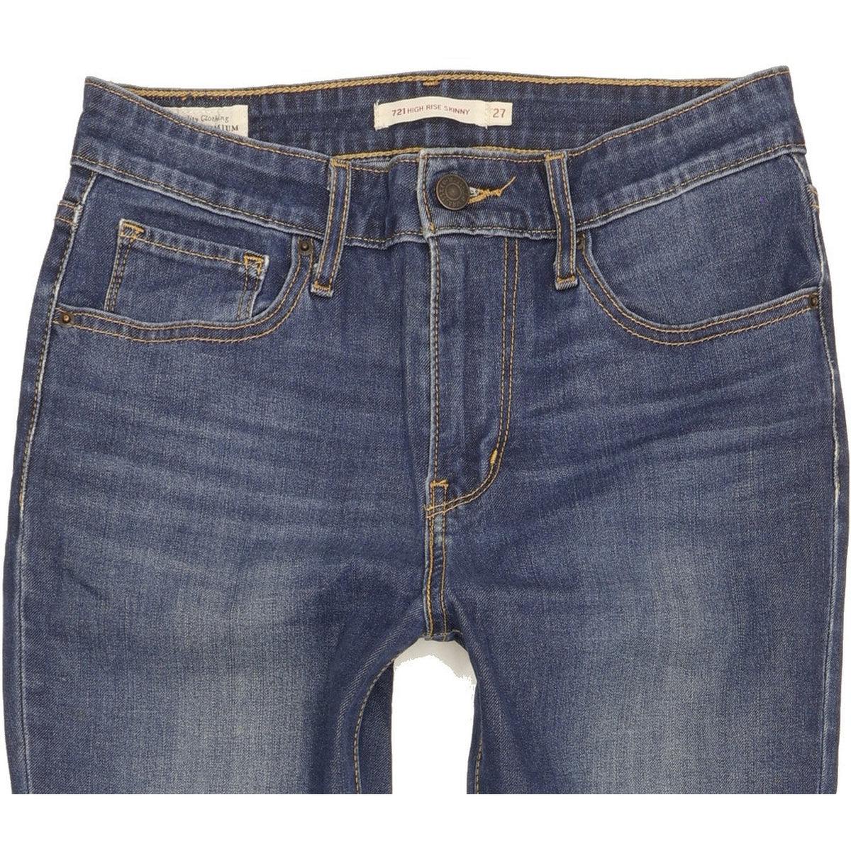 Levi's 721 Women Blue Skinny Slim Stretch Jeans W27 L30