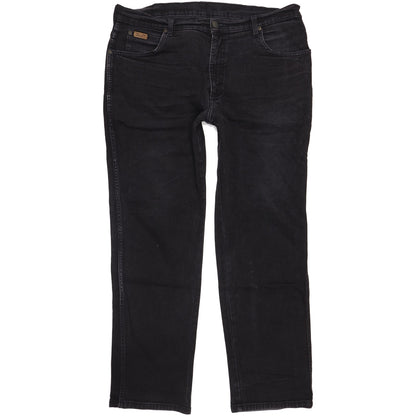 Wrangler Texas Men Black Straight Regular Stretch Jeans W38 L31