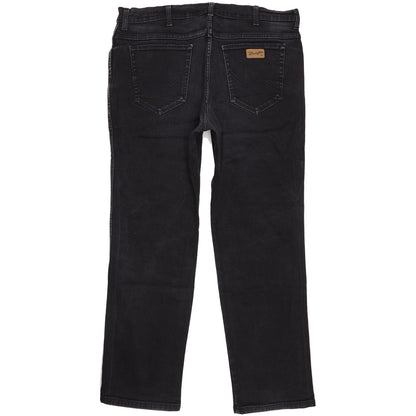 Wrangler Texas Men Black Straight Regular Stretch Jeans W38 L31