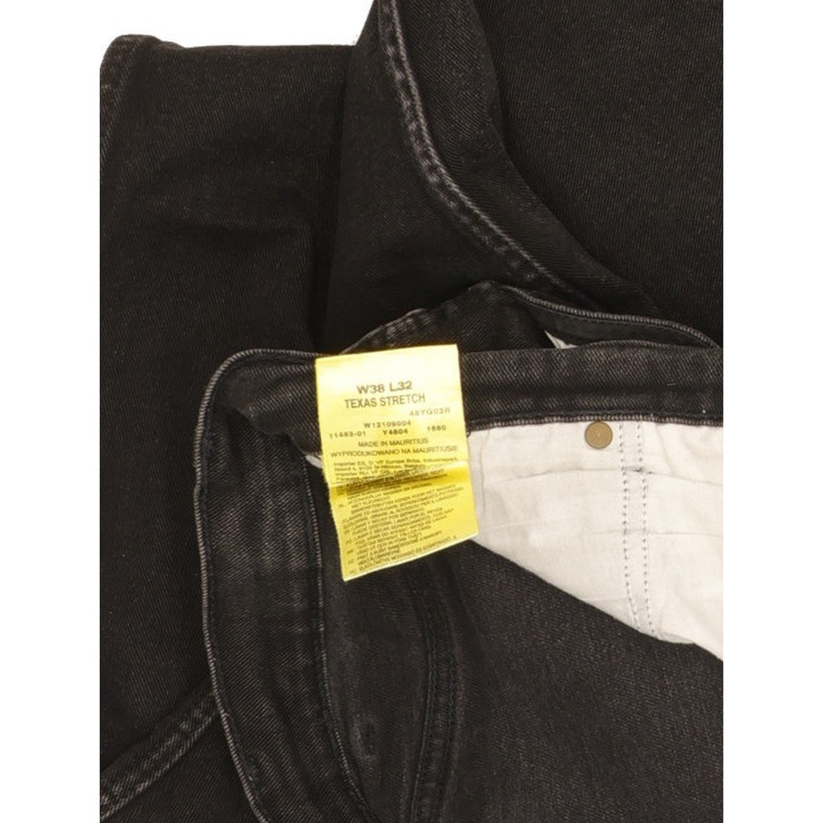 Wrangler Texas Men Black Straight Regular Stretch Jeans W38 L31