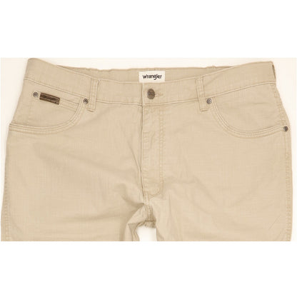 Wrangler Texas Men Beige Straight Regular Stretch Jeans W38 L31