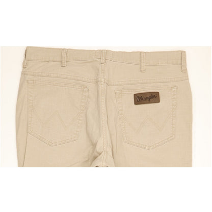 Wrangler Texas Men Beige Straight Regular Stretch Jeans W38 L31
