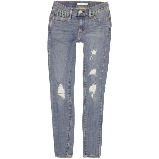 Levi's 710 Super Women Blue Skinny Slim Stretch Jeans W25 L28