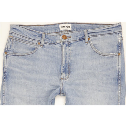 Wrangler Greensboro Men Blue Straight Regular Stretch Jeans W36 L32