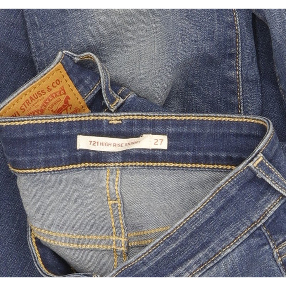 Levi's 721 Women Blue Skinny Slim Stretch Jeans W27 L31