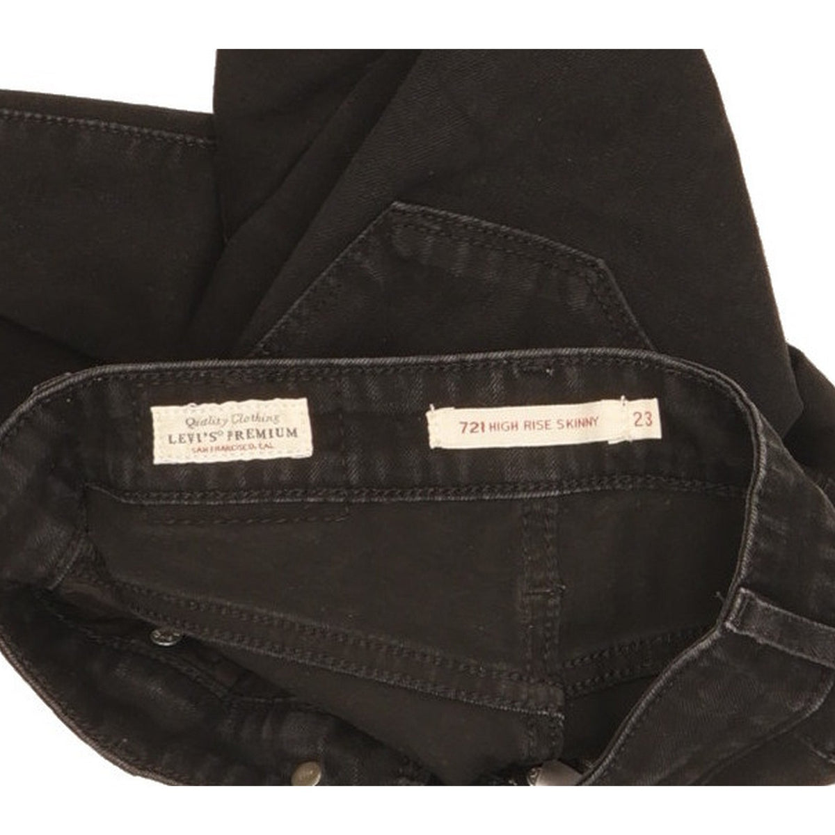 Levi's 721 Women Black Skinny Slim Stretch Jeans W23 L28