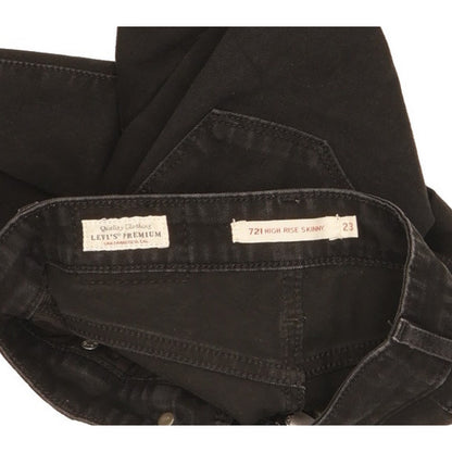 Levi's 721 Women Black Skinny Slim Stretch Jeans W23 L28