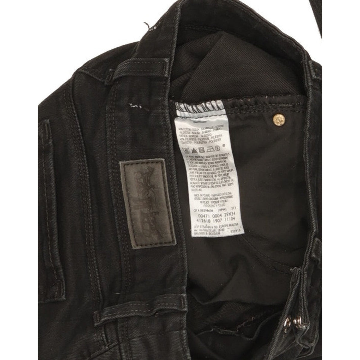Levi's 471 Men Black Straight Slim Jeans W29 L30
