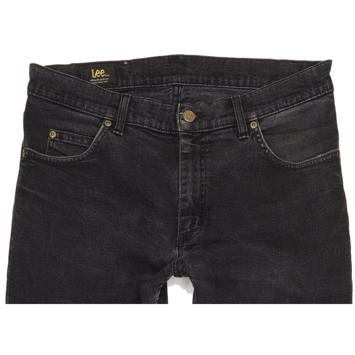 Lee Brooklyn Men Black Straight Regular Stretch Jeans W33 L34