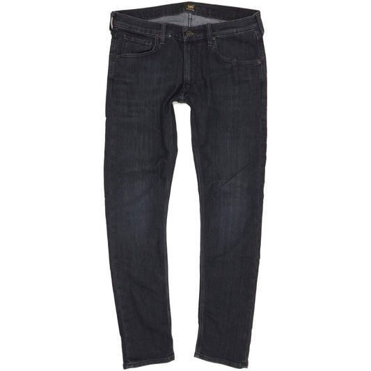 Lee Luke Men Black Skinny Slim Stretch Jeans W33 L30