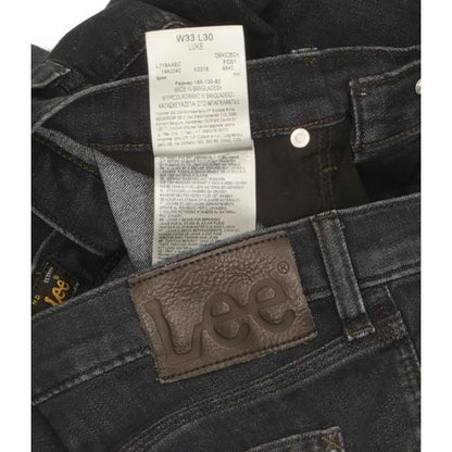 Lee Luke Men Black Skinny Slim Stretch Jeans W33 L30