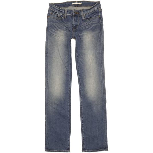 Levi's 714 Women Blue Straight Slim Stretch Jeans W28 L32