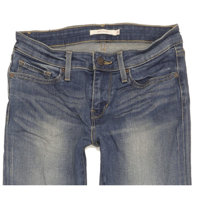 Levi's 714 Women Blue Straight Slim Stretch Jeans W28 L32