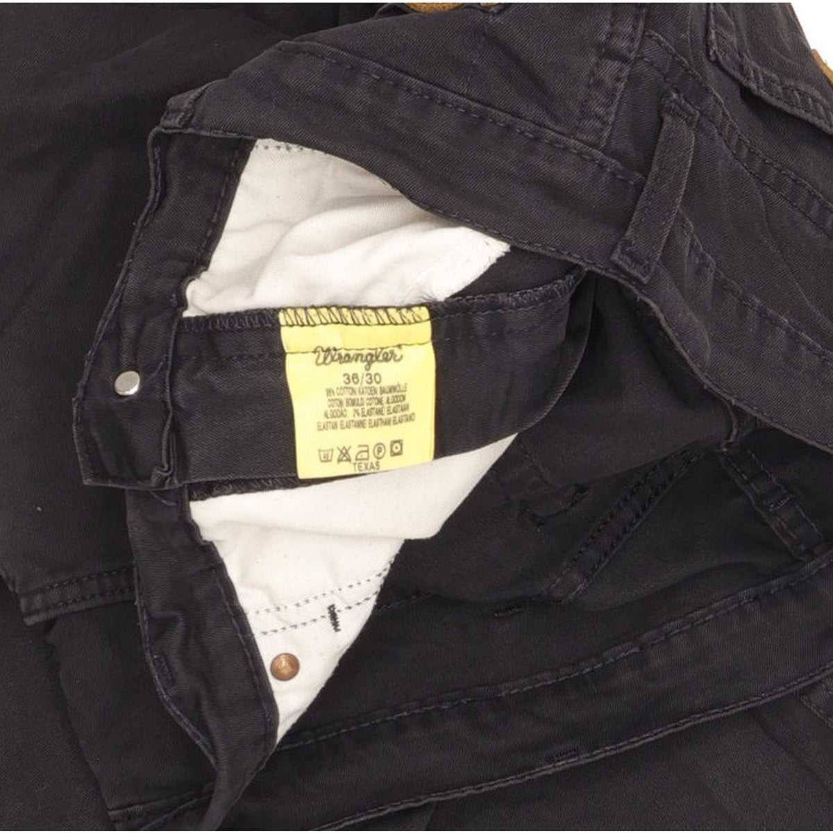 Wrangler Texas Men Navy Straight Regular Stretch Jeans W36 L30
