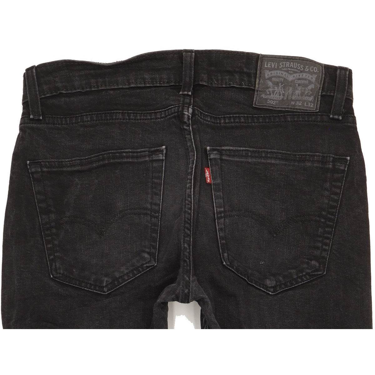 Levi's 502 Men Black Tapered Regular Stretch Jeans W32 L29