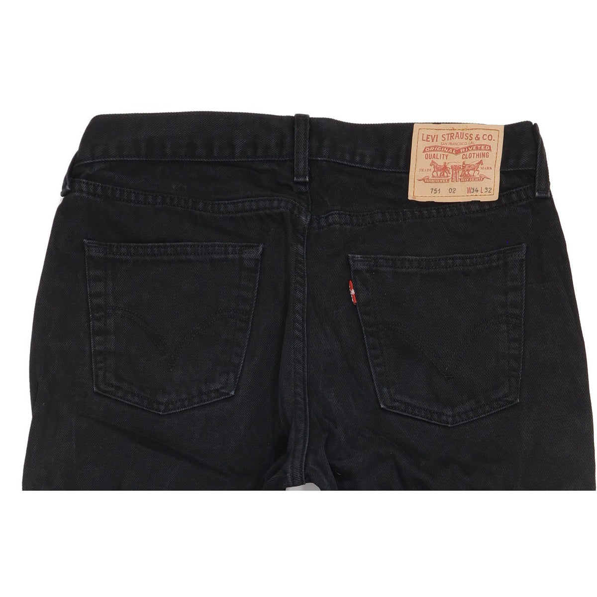 Levi's 751 Men Black Straight Regular Jeans W34 L32