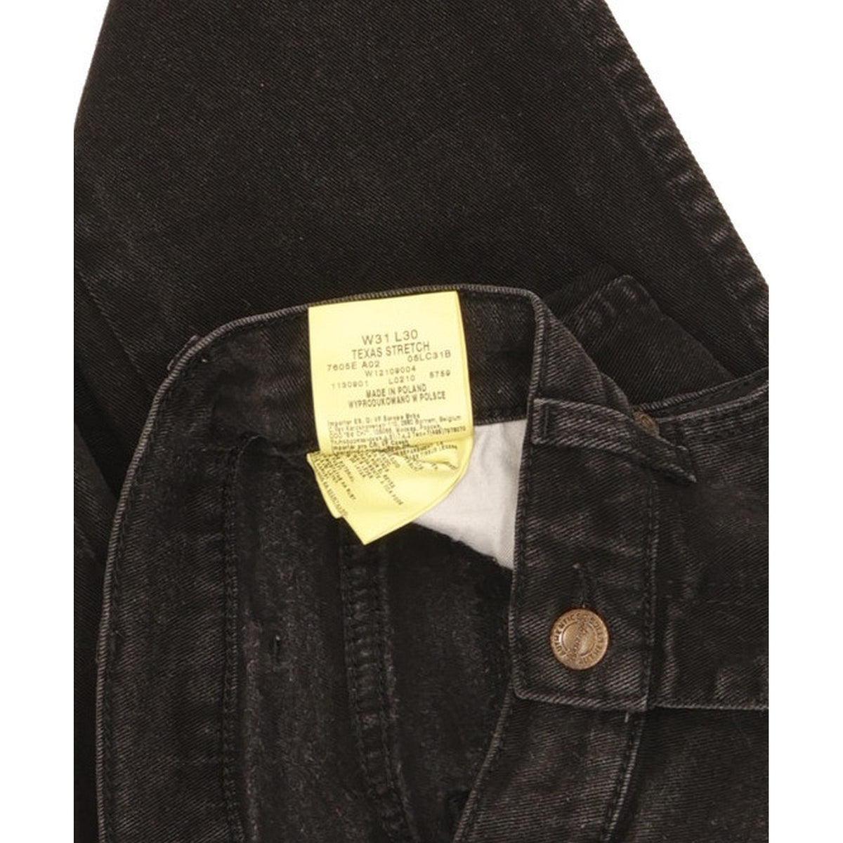 Wrangler Texas Men Black Straight Regular Stretch Jeans W31 L30
