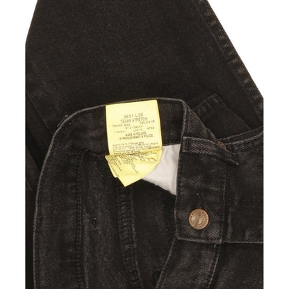 Wrangler Texas Men Black Straight Regular Stretch Jeans W31 L30