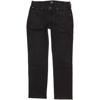 Lee Blake Men Black Straight Regular Stretch Jeans W30 L30