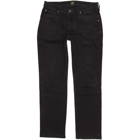 Lee Blake Men Black Straight Regular Stretch Jeans W30 L30