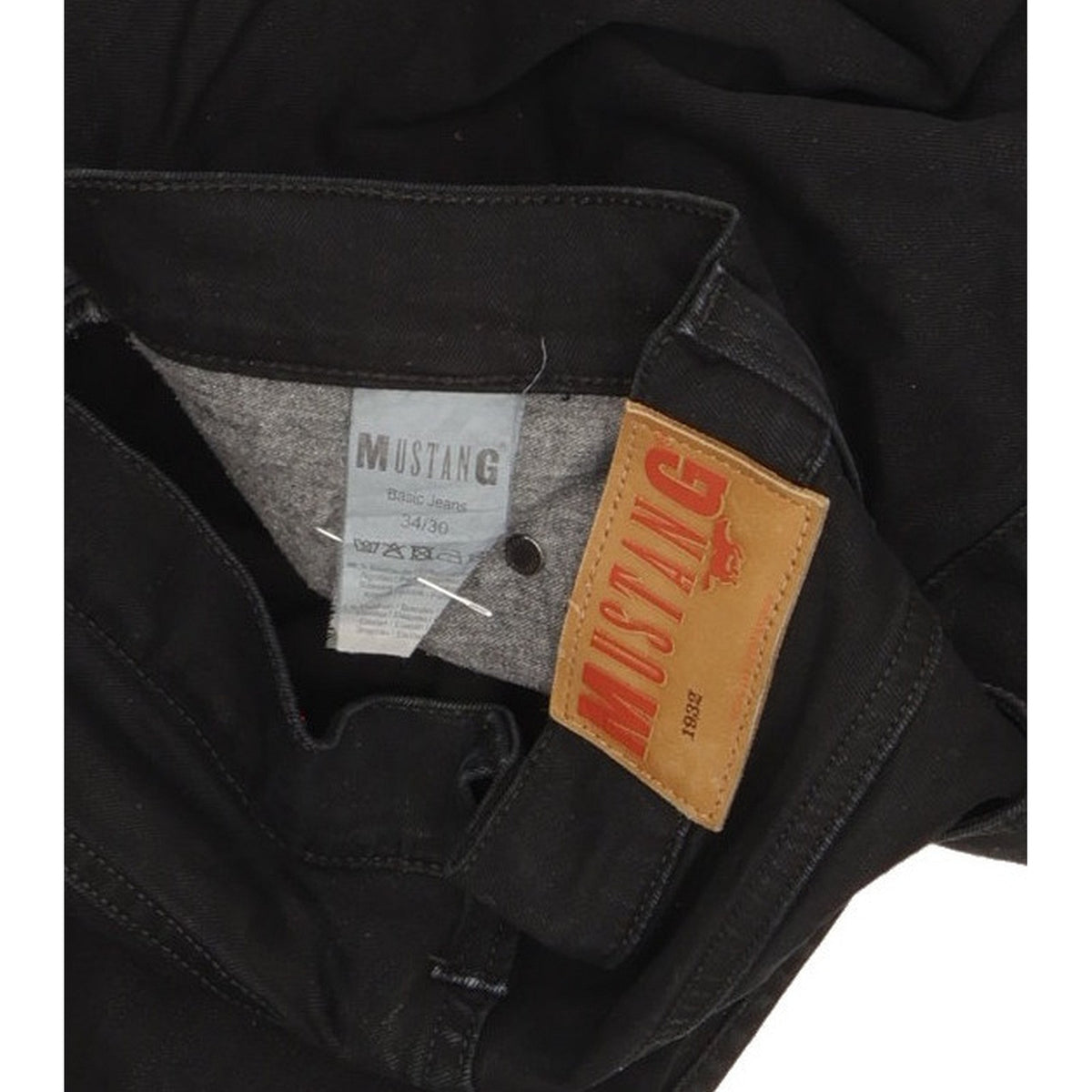Mustang Men Black Straight Regular Stretch Jeans W34 L29