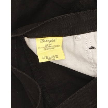 Wrangler Indiana Men Black Straight Regular Jeans W32 L33