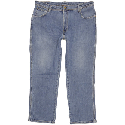 Wrangler Durable Quality Men Blue Straight Regular Stretch Jeans W38 L28